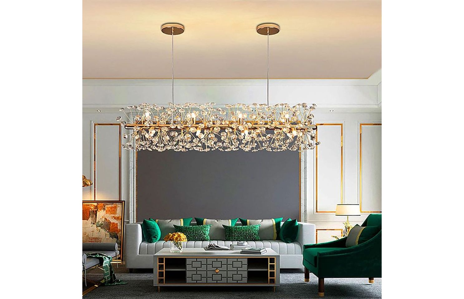 Lustre en cristal de luxe scandinave 90cm